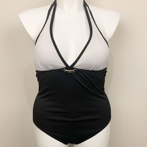 White and Black Swim Suit Size 14